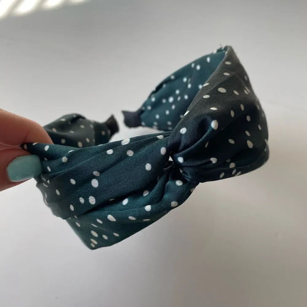 Green Polka Dot Knot Headband